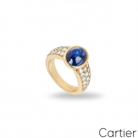 Cartier Yellow Gold Sapphire & Diamond Ring